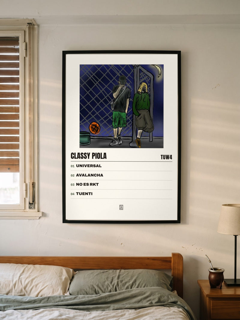 Póster de CLASSY PIOLA de tuw4 enmarcado en una pared, en un ambiente real
