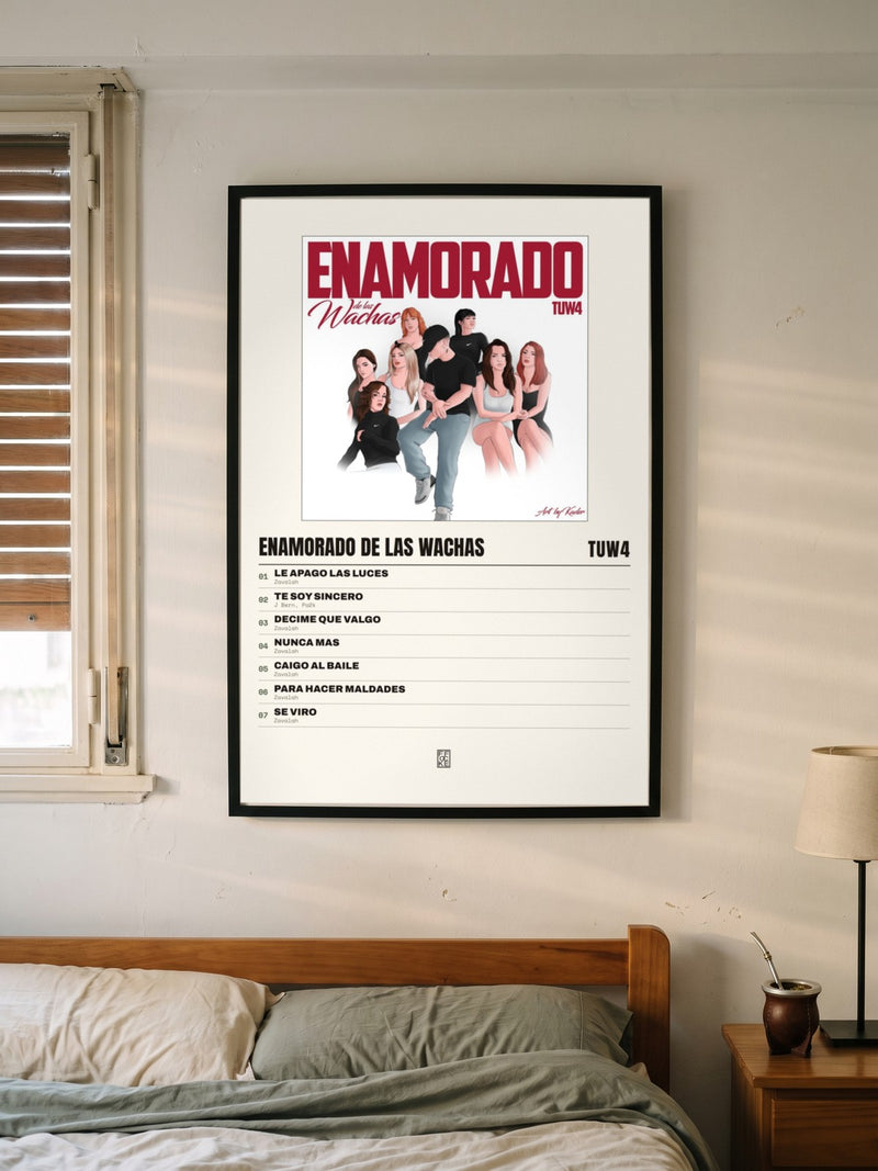 Póster de ENAMORADO DE LAS WACHAS de tuw4 enmarcado en una pared, en un ambiente real