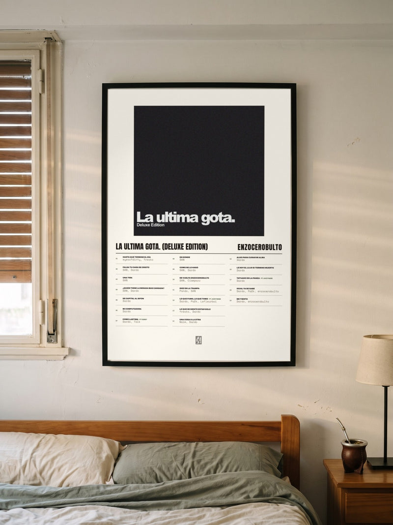 Póster de La ultima gota. (Deluxe Edition) de enzocerobulto enmarcado en una pared, en un ambiente distinto