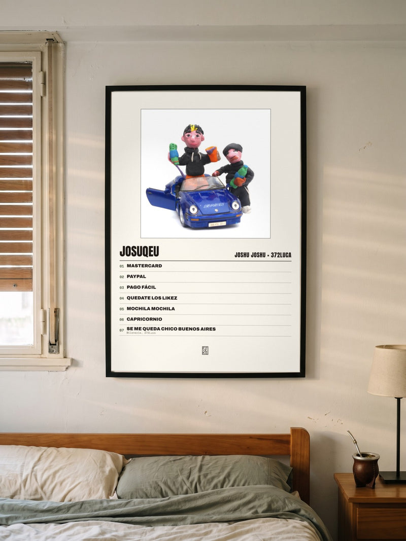 Póster de Josuqeu de Joshu Joshu × 372luca enmarcado en una pared, en un ambiente distinto