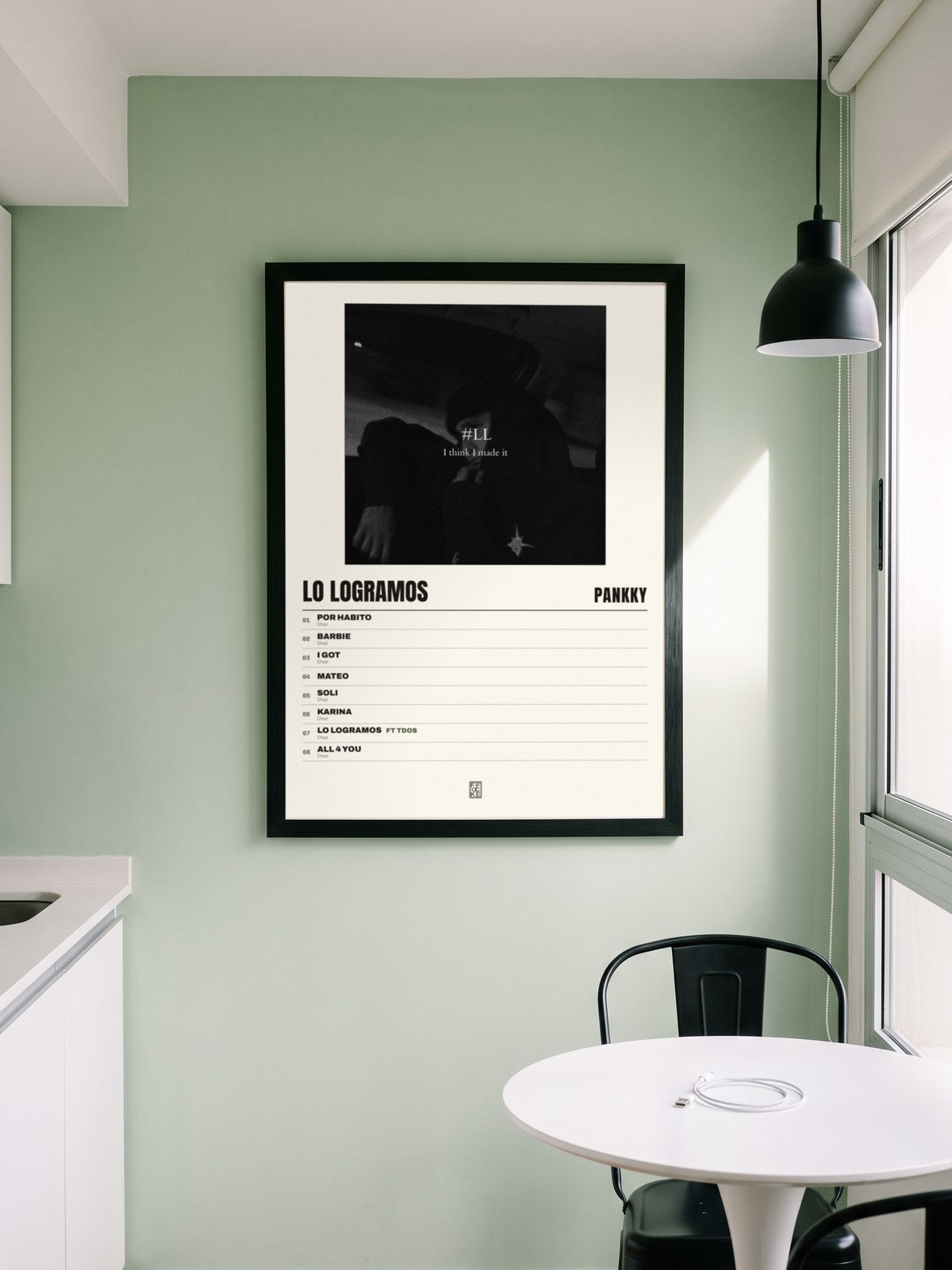 Póster de LO LOGRAMOS de Pankky enmarcado en una pared