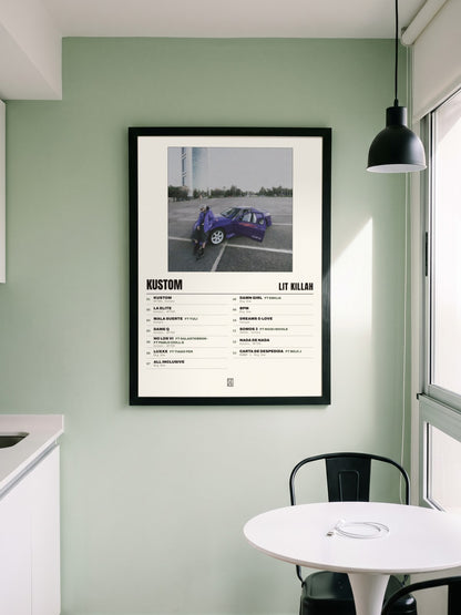 Póster de KUSTOM de LIT killah enmarcado en una pared