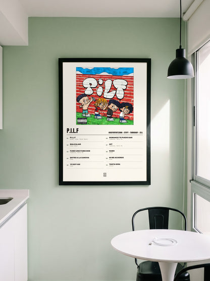 Póster de P.I.L.F de AgusFortnite2008 × Stiffy × turrobaby × Zell enmarcado en una pared