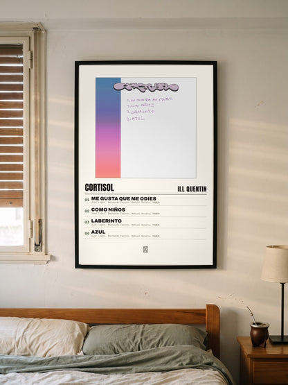 Póster de Cortisol de ill quentin enmarcado en una pared