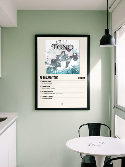 Póster de El mismo tono de Uhniko enmarcado en una pared