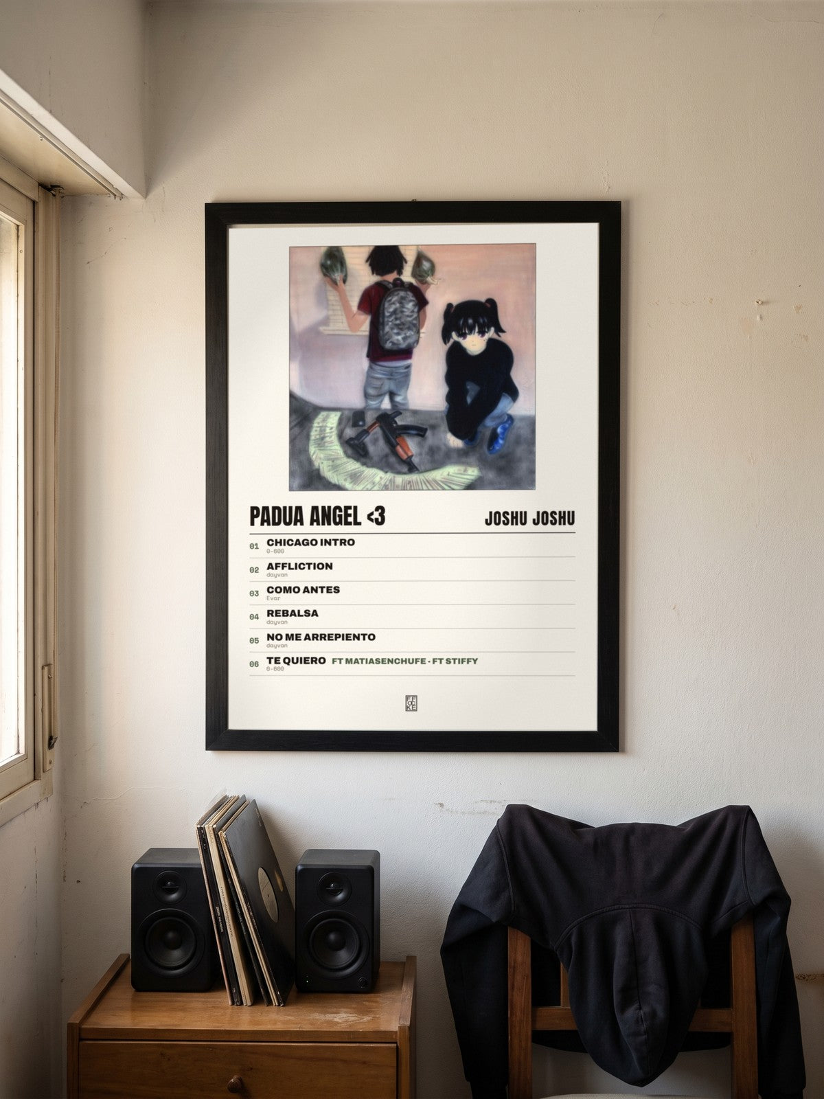 Póster de Padua Angel <3 de Joshu Joshu enmarcado en una pared