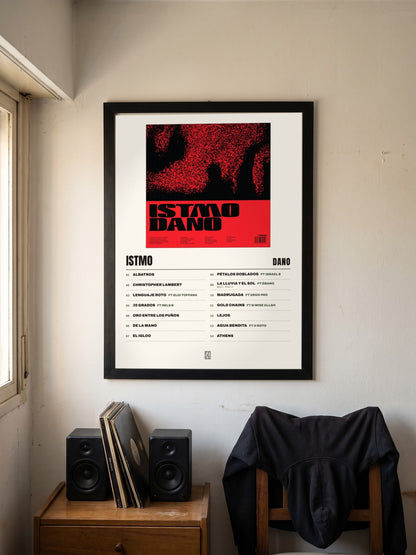 Póster de Istmo de Dano enmarcado en una pared