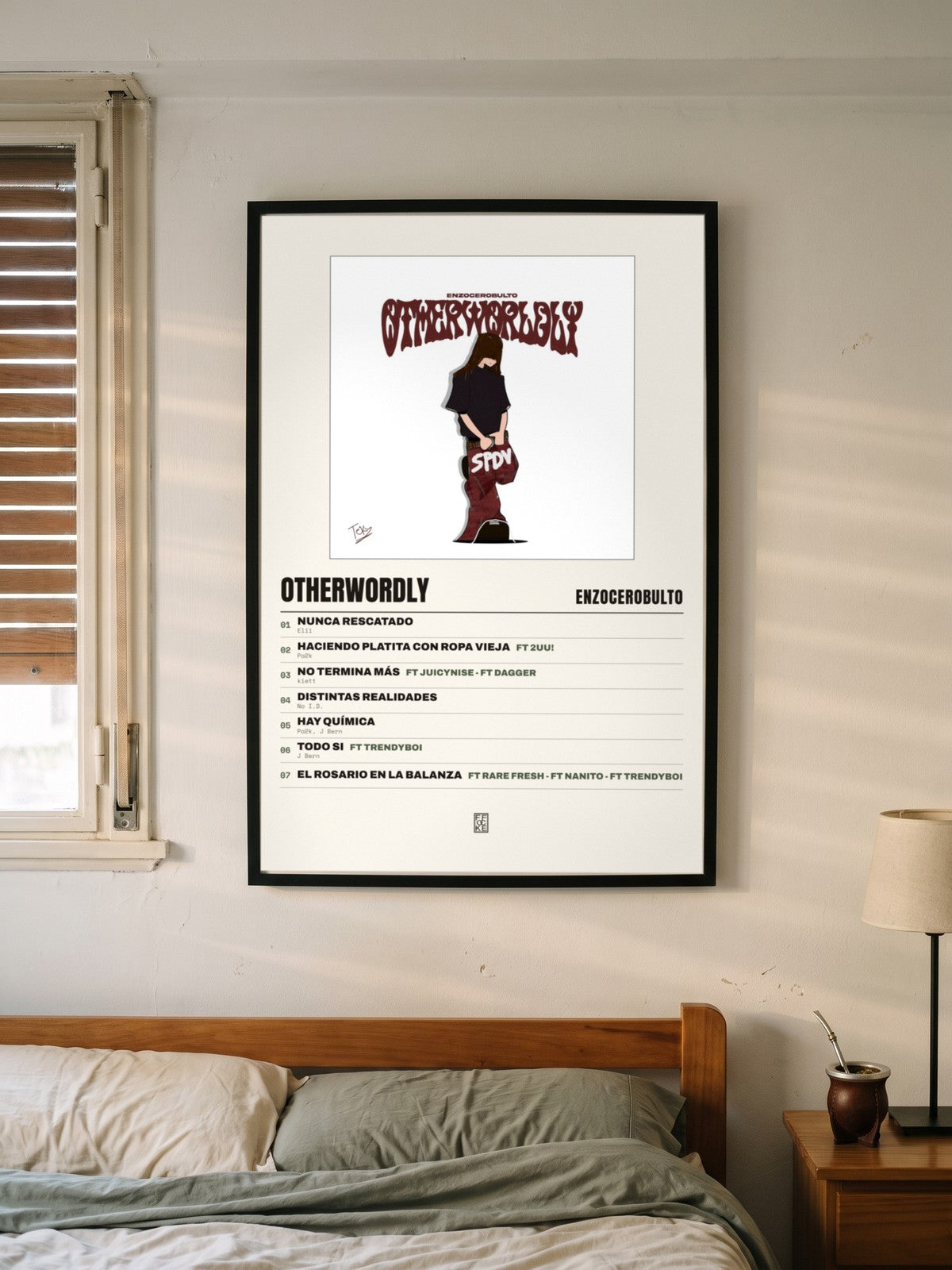 Póster de otherwordly de enzocerobulto enmarcado en una pared