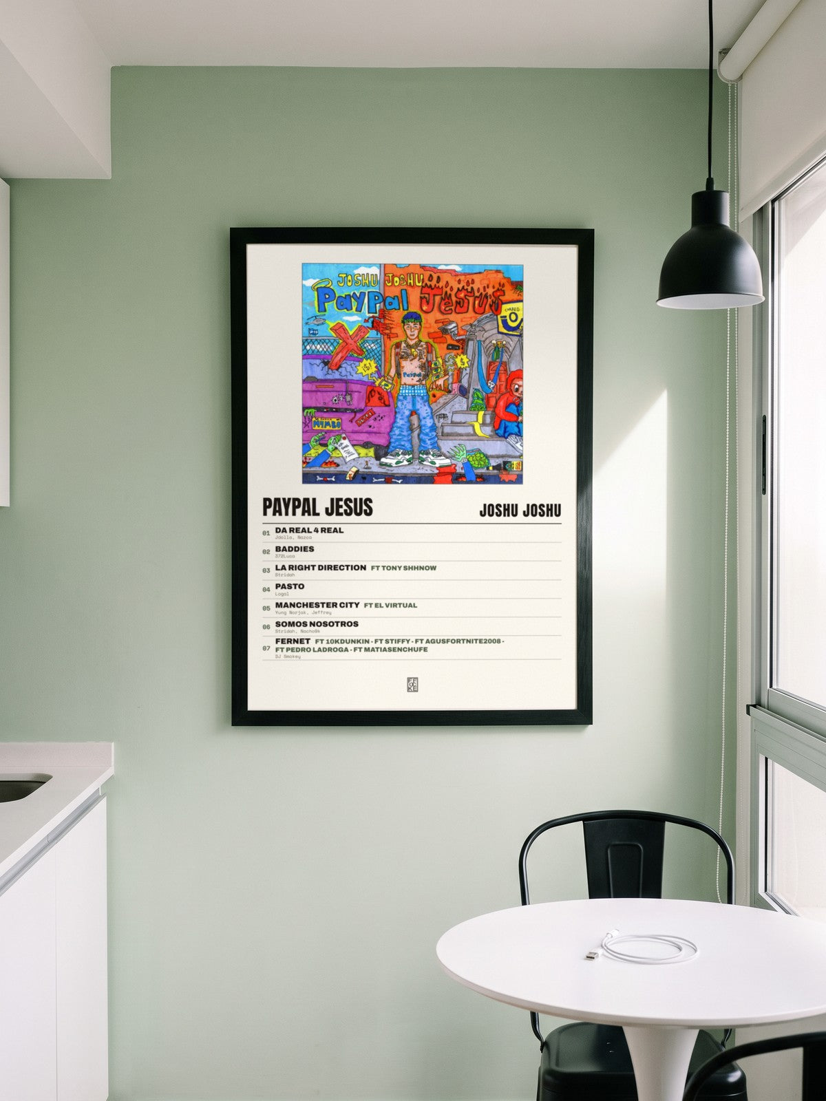 Póster de PAYPAL JESUS de Joshu Joshu enmarcado en una pared