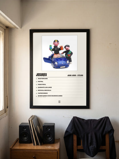 Póster de Josuqeu de Joshu Joshu × 372luca enmarcado en una pared