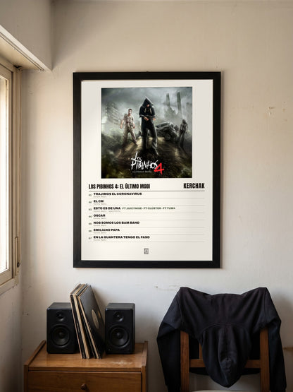 Póster de Los Pibinhos 4: El Último Mobi de KERCHAK enmarcado en una pared