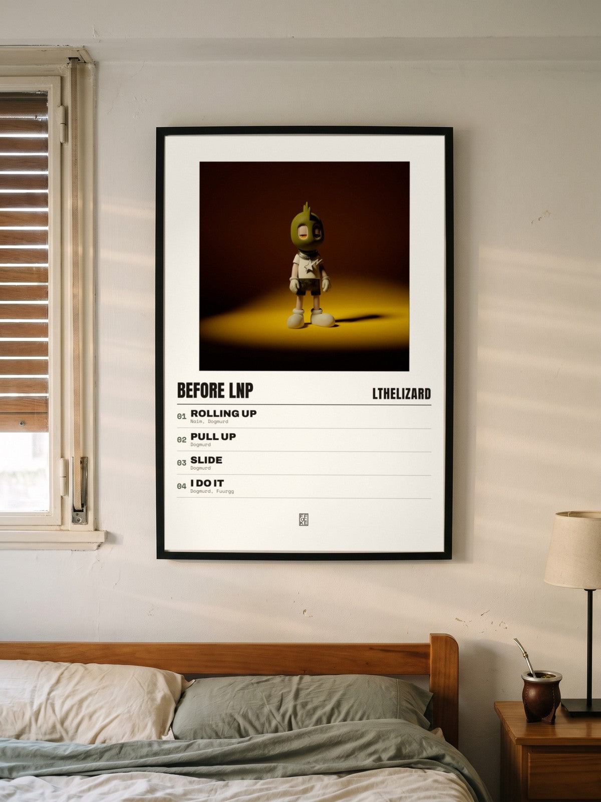 Póster de Before Lnp de Lthelizard enmarcado en una pared