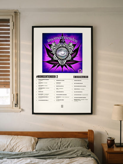 Póster de #nomeentienden 2 de swaggerman enmarcado en una pared