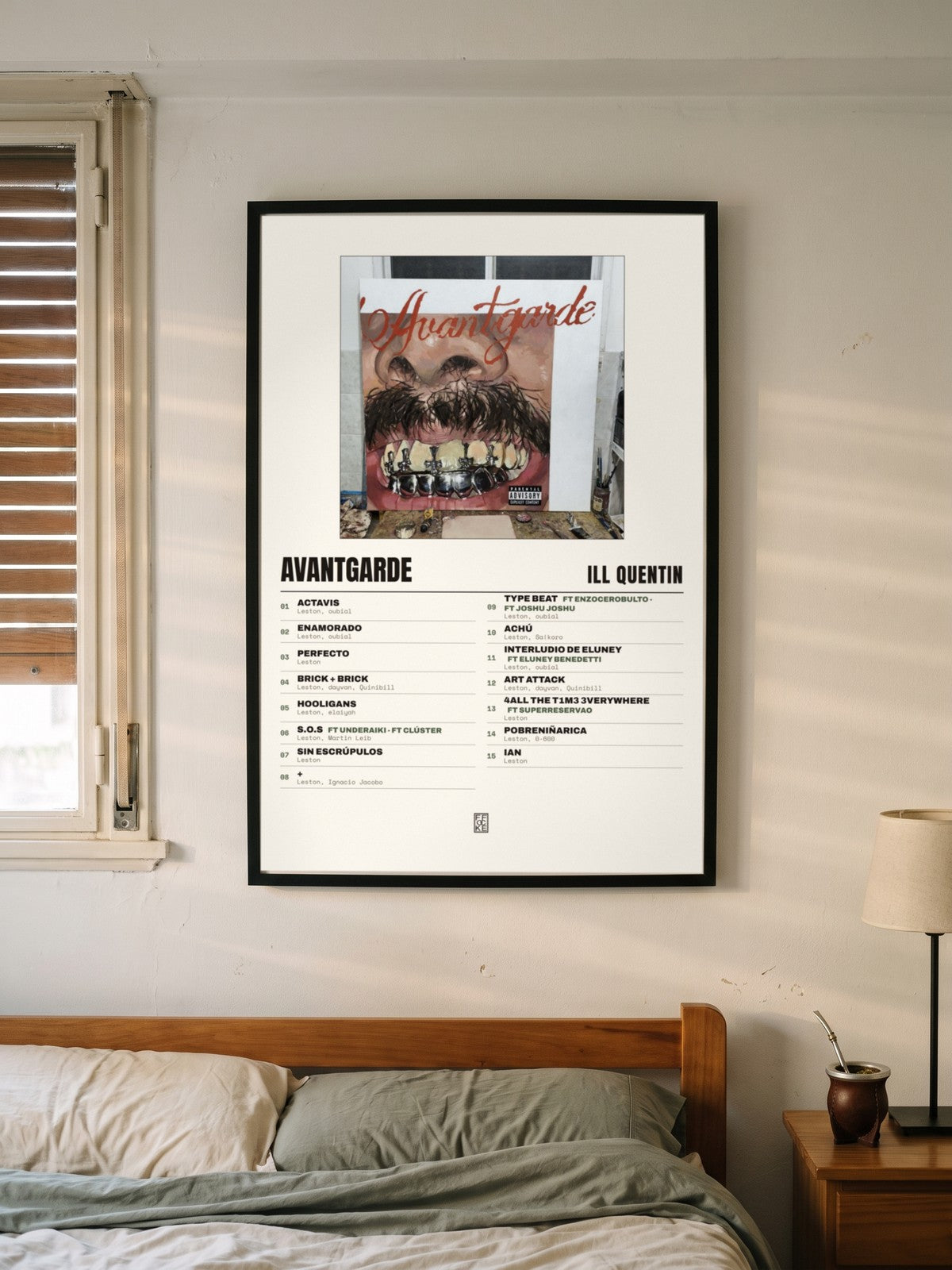 Póster de Avantgarde de ill quentin enmarcado en una pared