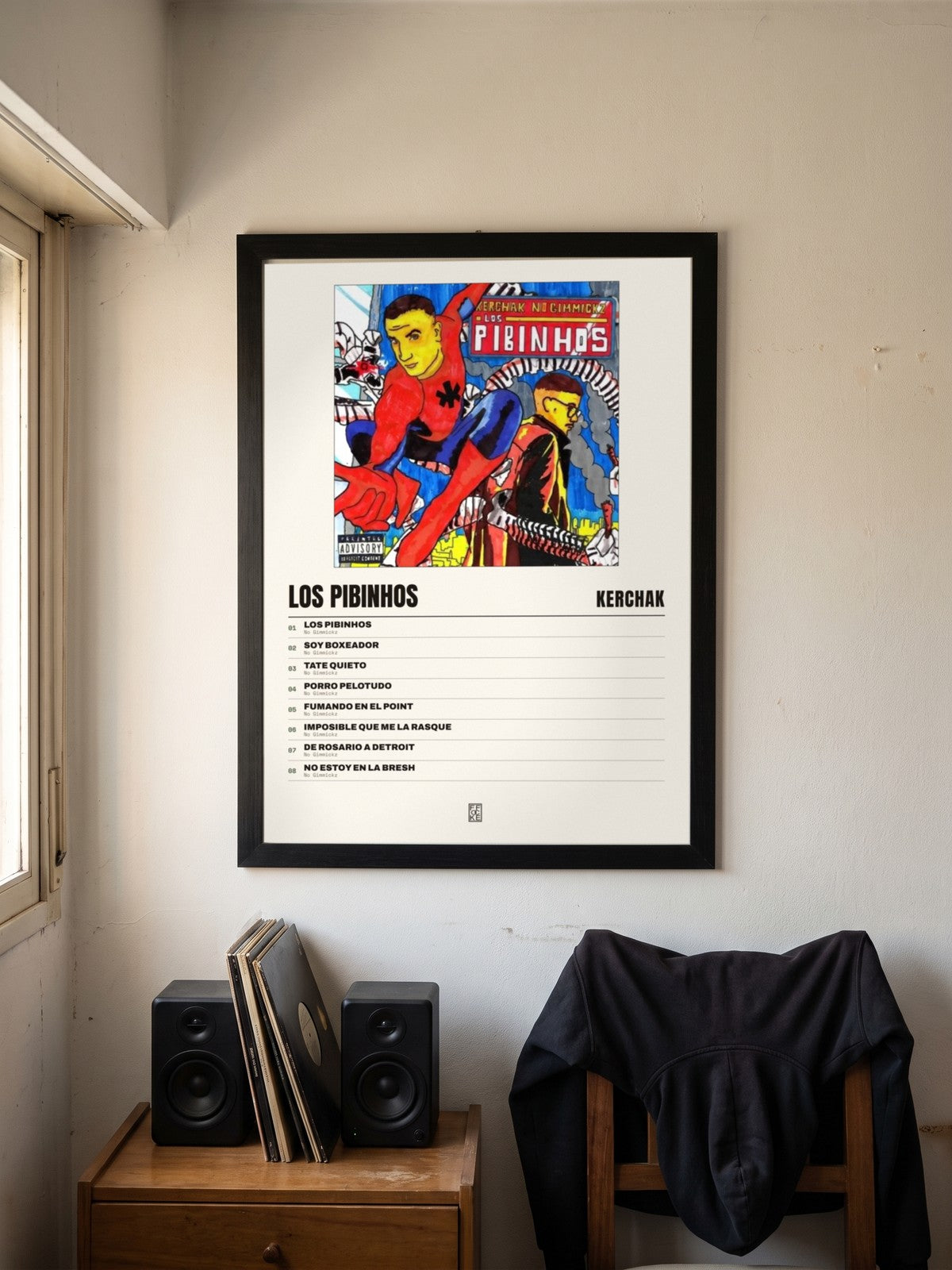 Póster de LOS PIBINHOS de KERCHAK enmarcado en una pared