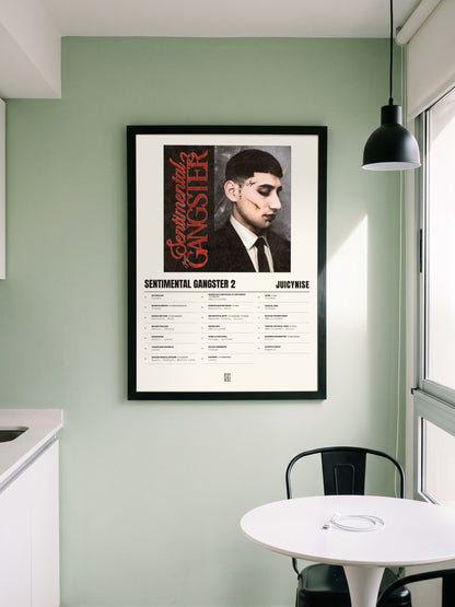 Póster de Sentimental Gangster 2 de JuicyNise enmarcado en una pared