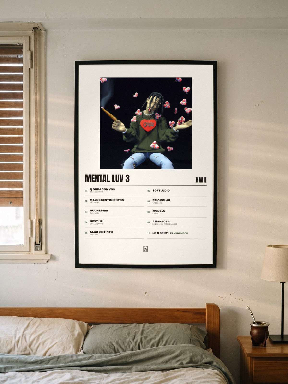 Póster de Mental Luv 3 de Hwii enmarcado en una pared