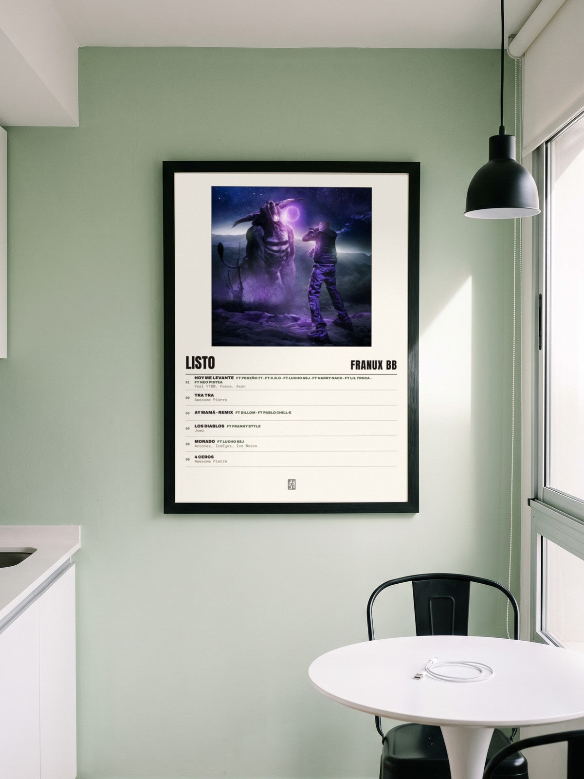Póster de LISTO de Franux BB enmarcado en una pared