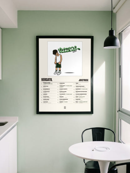 Póster de Versatil de JuicyNise enmarcado en una pared