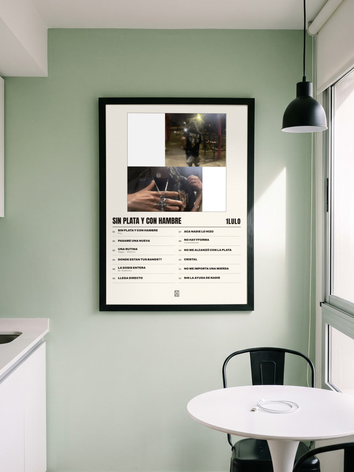 Póster de SIN PLATA Y CON HAMBRE de 1lulo enmarcado en una pared