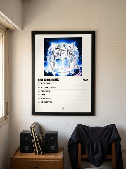 Póster de Sexy Lounge Music de Pa2k enmarcado en una pared
