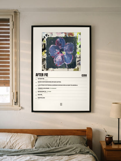 Póster de after fœ de cero* enmarcado en una pared