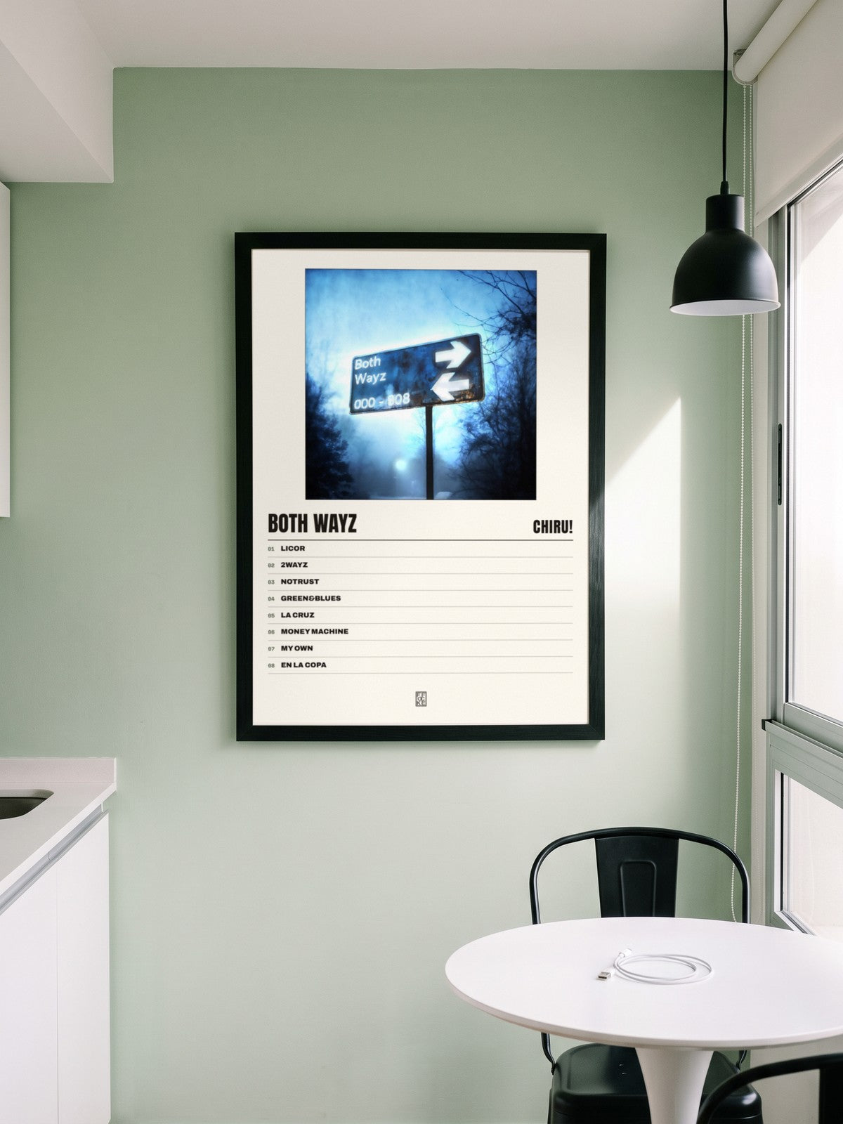Póster de BOTH WAYZ de Chiru! enmarcado en una pared