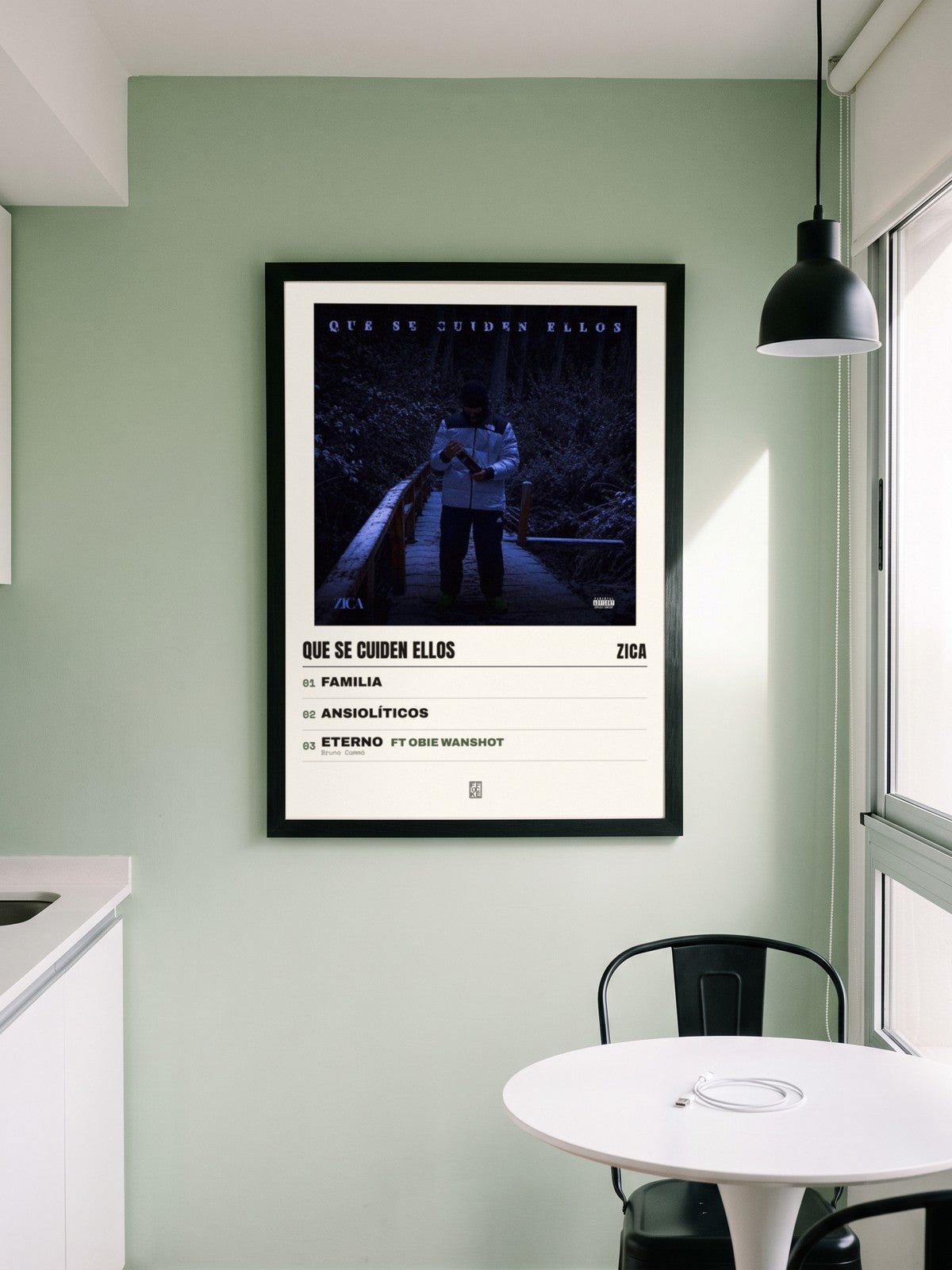 Póster de Que Se Cuiden Ellos de Zica enmarcado en una pared