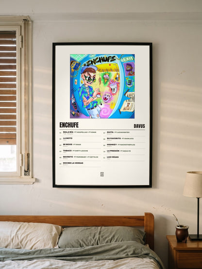 Póster de Enchufe de Davus enmarcado en una pared
