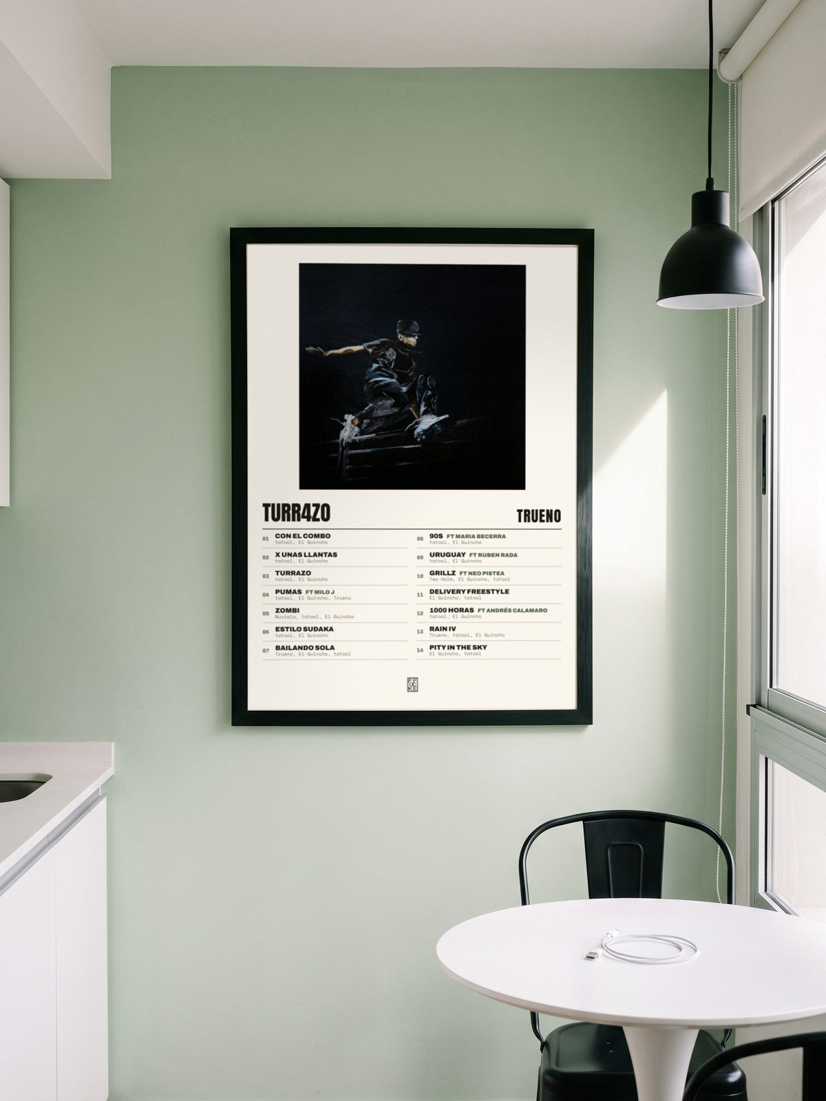 Póster de TURR4ZO de Trueno enmarcado en una pared