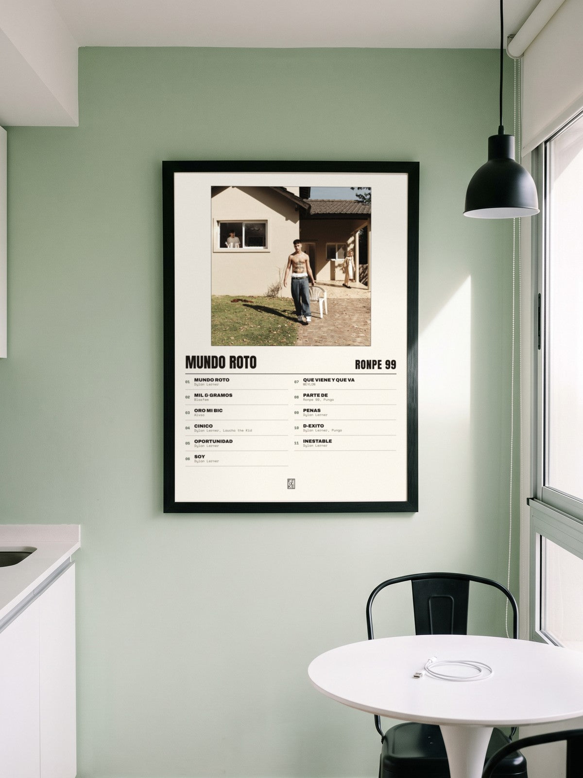 Póster de MUNDO ROTO de Ronpe 99 enmarcado en una pared
