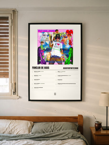 Póster de FANCLUB DE AGUS de AgusFortnite2008 enmarcado en una pared