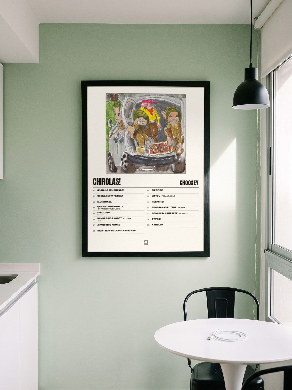 Póster de CHIROLAS! de choosey enmarcado en una pared