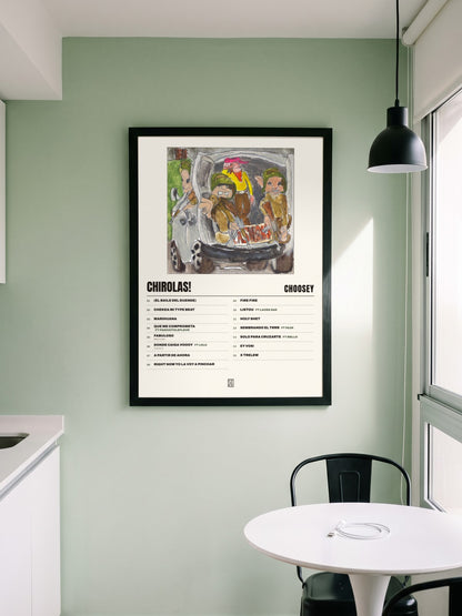 Póster de CHIROLAS! de choosey enmarcado en una pared