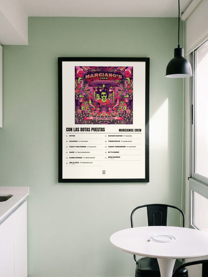 Póster de Con las Botas Puestas de Marcianos Crew enmarcado en una pared
