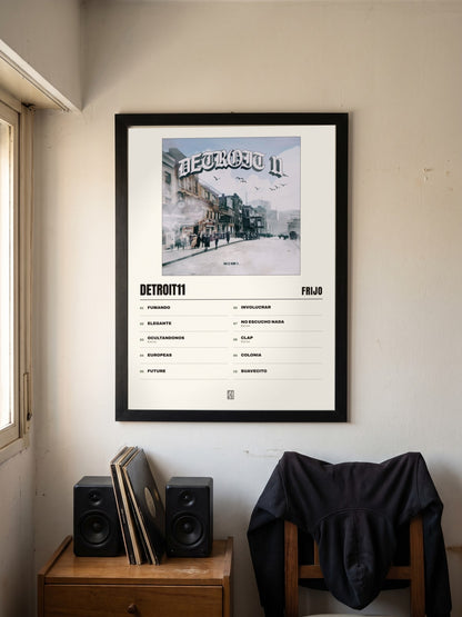 Póster de Detroit11 de Frijo enmarcado en una pared
