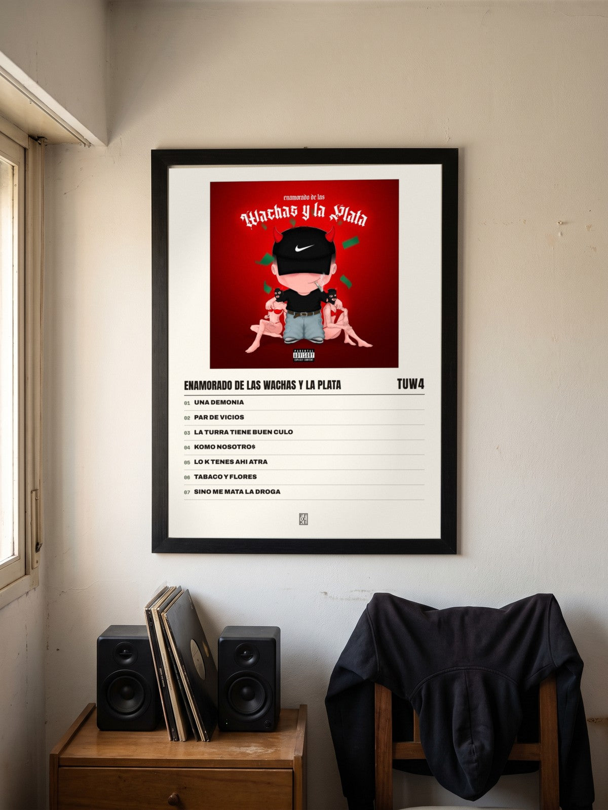 Póster de ENAMORADO DE LAS WACHAS Y LA PLATA de tuw4 enmarcado en una pared