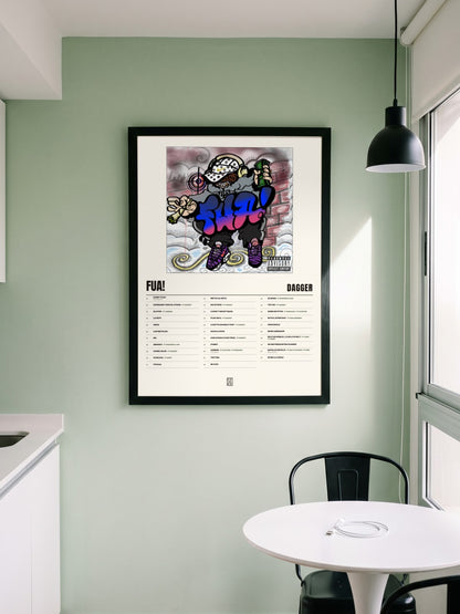 Póster de Fua! de Dagger enmarcado en una pared