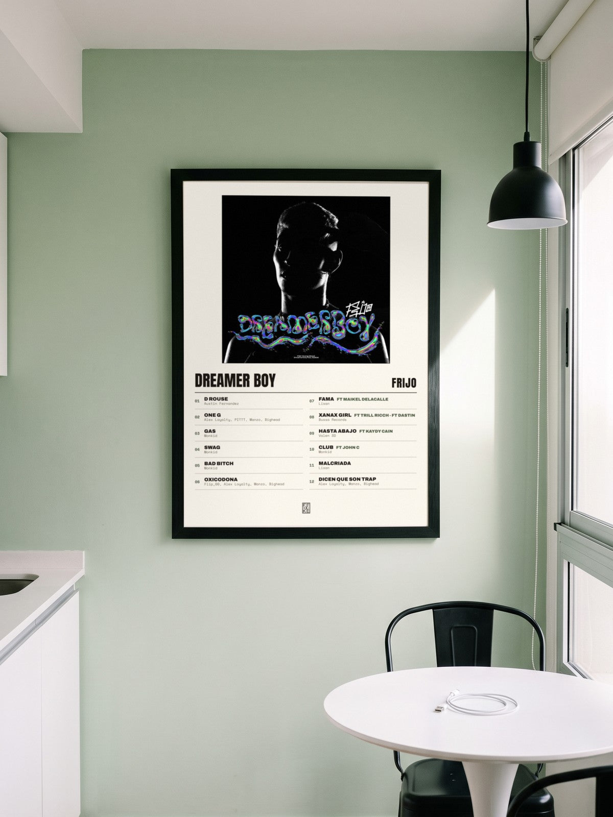 Póster de Dreamer Boy de Frijo enmarcado en una pared