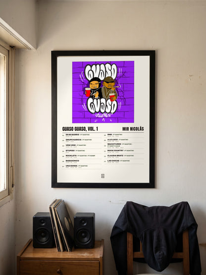 Póster de GUASO GUASO, VOL. 1 de Mir Nicolás enmarcado en una pared