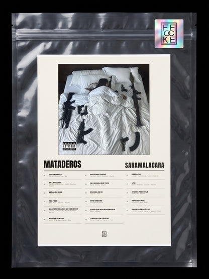 Póster de MATADEROS de Saramalacara en una bolsa sellada con sticker FFOCKE