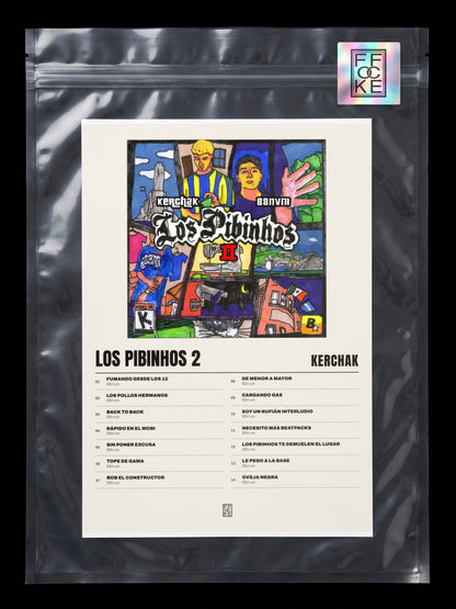 Póster de Los Pibinhos 2 de KERCHAK en una bolsa sellada con sticker FFOCKE