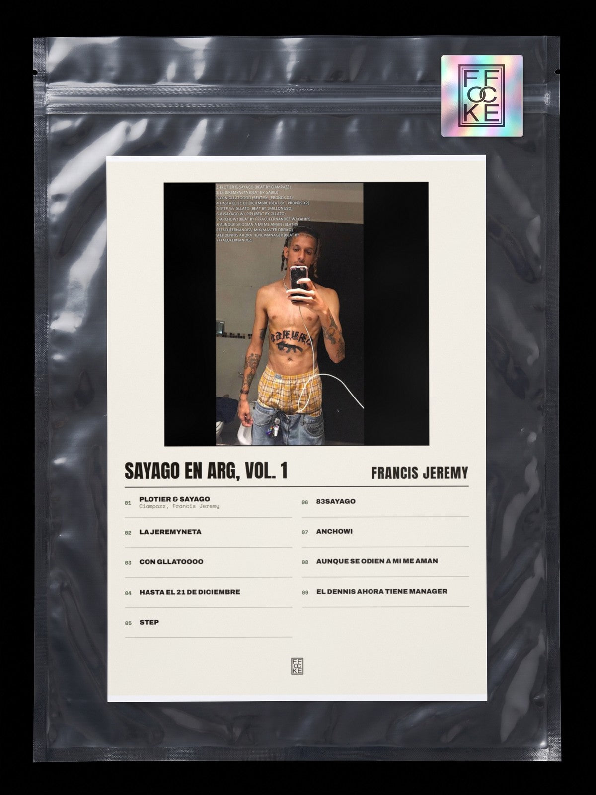 Póster de SAYAGO EN ARG, Vol. 1 de Francis Jeremy en una bolsa sellada con sticker FFOCKE