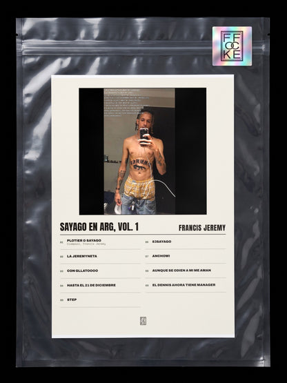 Póster de SAYAGO EN ARG, Vol. 1 de Francis Jeremy en una bolsa sellada con sticker FFOCKE
