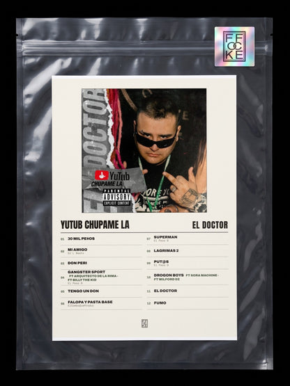 Póster de Yutub chupame la de El Doctor en una bolsa sellada con sticker FFOCKE