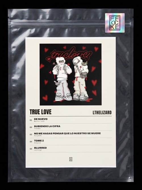Póster de True Love de Lthelizard en una bolsa sellada con sticker FFOCKE