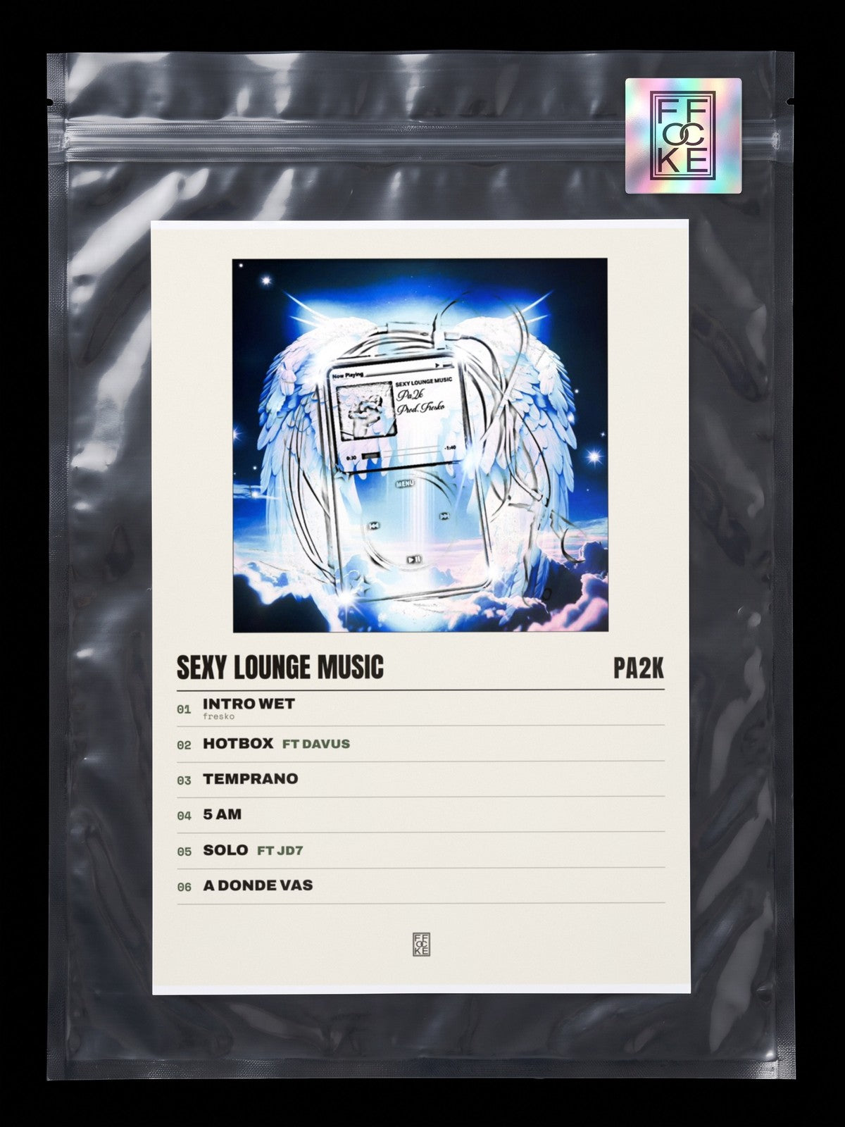 Póster de Sexy Lounge Music de Pa2k en una bolsa sellada con sticker FFOCKE