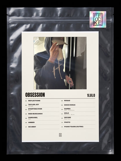 Póster de Obsession de 1lulo en una bolsa sellada con sticker FFOCKE