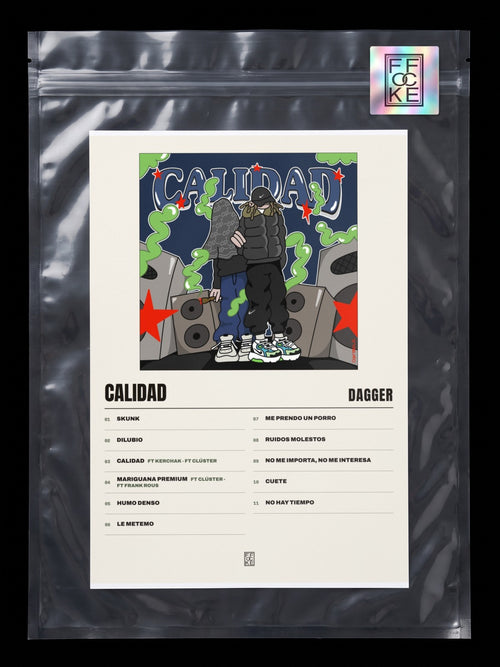 Póster de Calidad de Dagger en una bolsa sellada con sticker FFOCKE