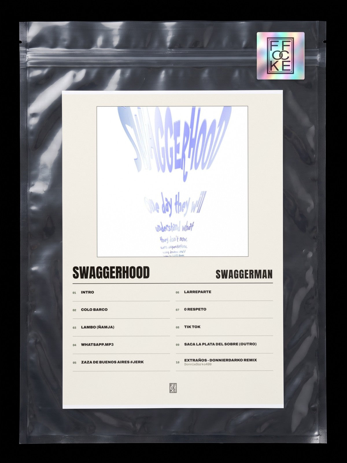 Póster de SWAGGERHOOD de swaggerman en una bolsa sellada con sticker FFOCKE